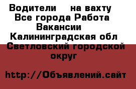 Водители BC на вахту. - Все города Работа » Вакансии   . Калининградская обл.,Светловский городской округ 